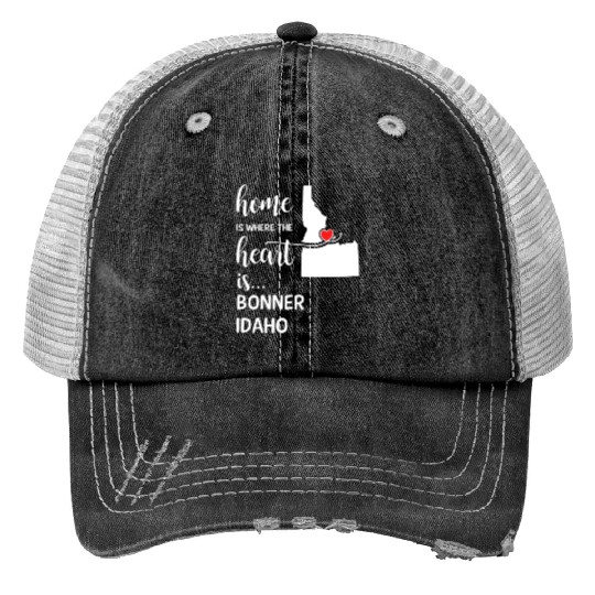 Bonner County Idaho Is Where My Heart Is Cool Gift Print Trucker Hats