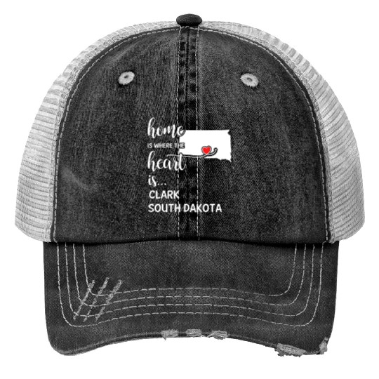Clark County South Dakota Is Where My Heart Is Print Trucker Hats