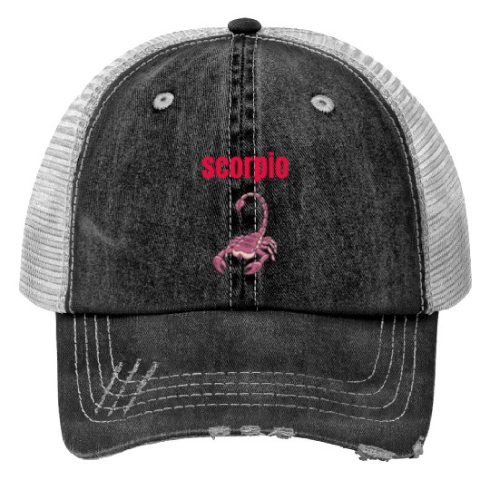 Scorpio Zodiac Sign, Astrology, Horoscope Print Trucker Hats