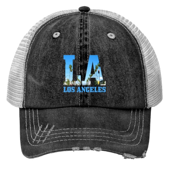 Los Angeles California LA Gift Print Trucker Hats