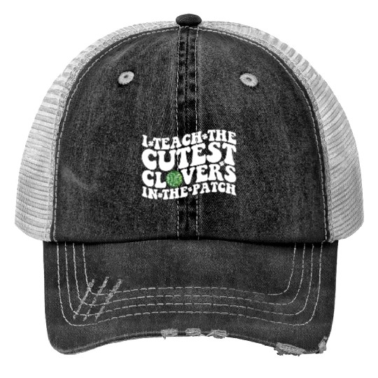 I Teach The Cutest Clovers In The Patch Disco Ball Print Trucker Hats