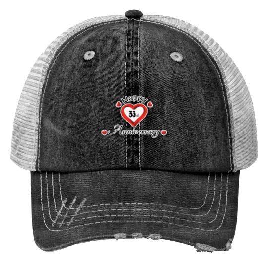 anniversary 33rd Print Trucker Hats