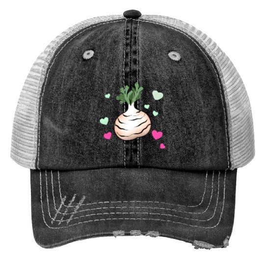 Turnip Love Valentine's Day Hearts Print Trucker Hats