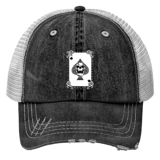 Death Card Addicted to Gaming Gift Print Trucker Hats