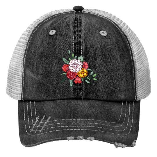 Flower Design: Blossom with Elegance Print Trucker Hats