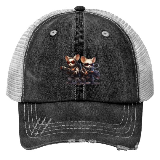 Cyberpunk Infiltrator Mice Print Trucker Hats