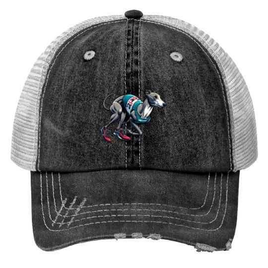 Marathon Master: Greyhound's Race Day Print Trucker Hats