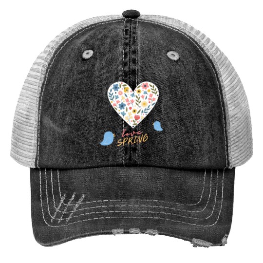 Love spring Print Trucker Hats
