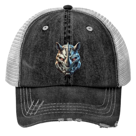 Rhinoceros mech Print Trucker Hats
