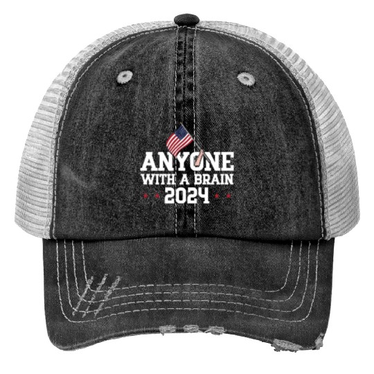 2024 Brain Vote Democracy Anti-Trump Print Trucker Hats