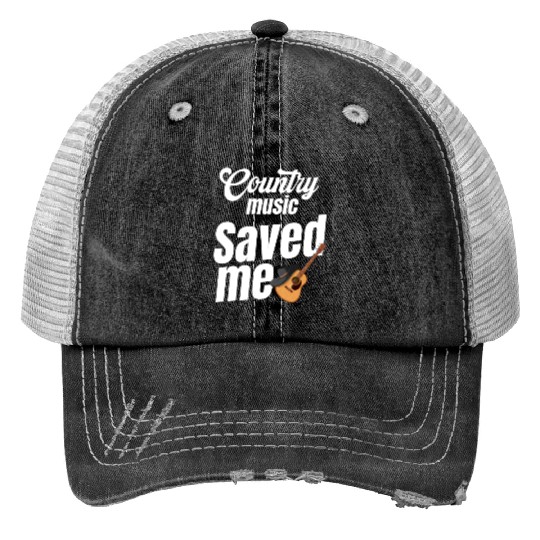 Country Music Saved Me Lover Cowgirl Classical Print Trucker Hats