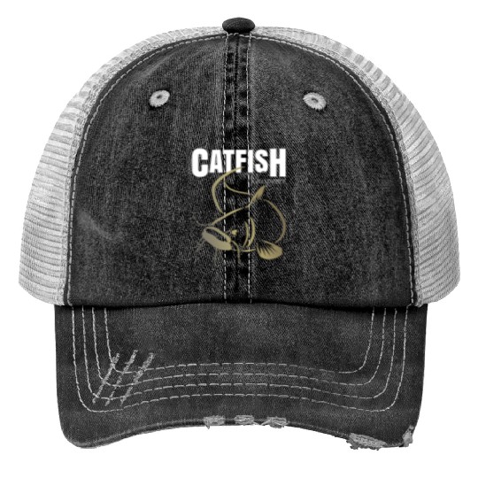 Channel Catfish Fishing Print Trucker Hats