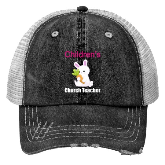 Children's Church Sunday Schhol Teacher Print Trucker Hats