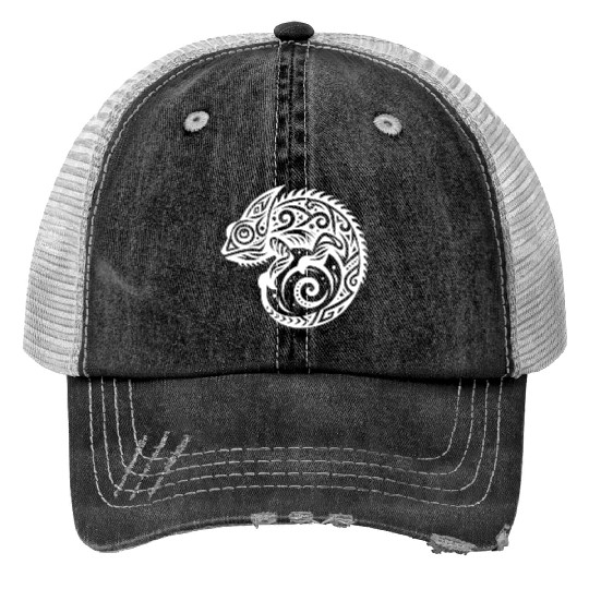 Chameleon T Tattoo Disguise Print Trucker Hats