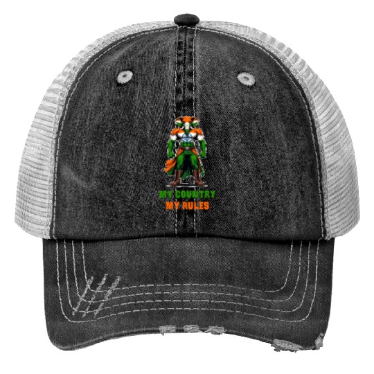 My country my rules India elephant Print Trucker Hats