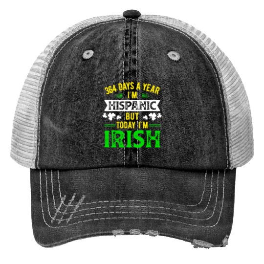 Irish Mexican Ireland and Mexico Hispanic irish Print Trucker Hats