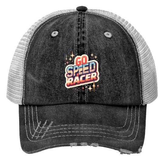 Go speed racer Print Trucker Hats