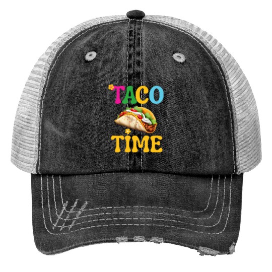 Taco Time Funny Cinco De Mayo Print Trucker Hats