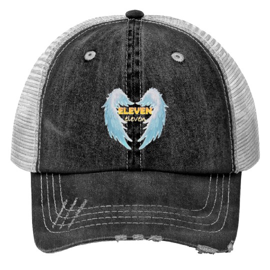 11 11 angel number with positive quote Print Trucker Hats