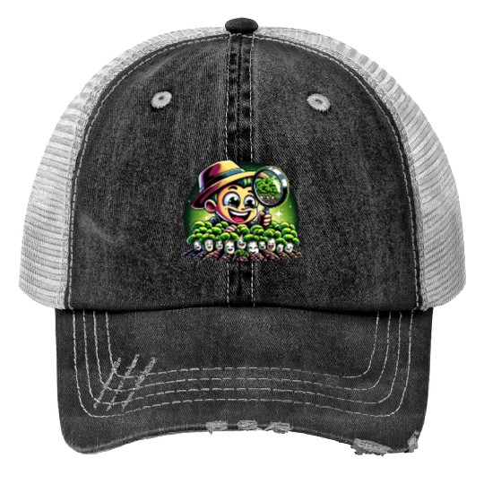 Vegan Agriculture Growing Sprouts Vegetables Print Trucker Hats