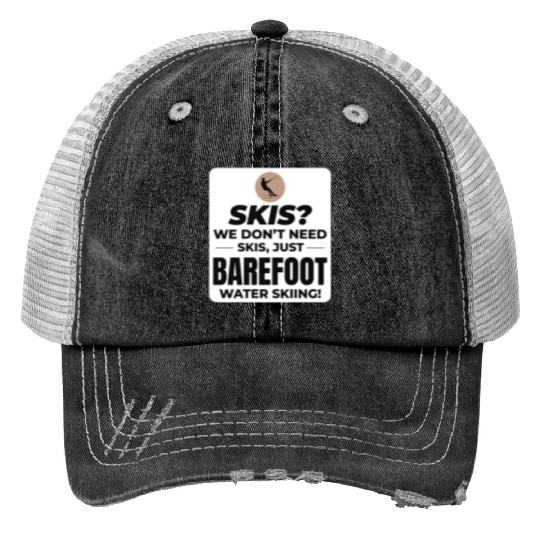 Barefoot Water Skiing Extreme Sports Barefooting Print Trucker Hats
