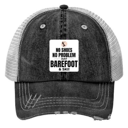 Barefoot Water Skiing Extreme Sports Barefooting Print Trucker Hats