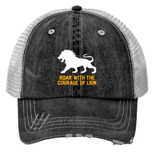 Alpha Roar Nature Lover Graphic Animal King 7 Print Trucker Hats