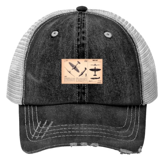 Spitfire Recognition Sheet Print Trucker Hats