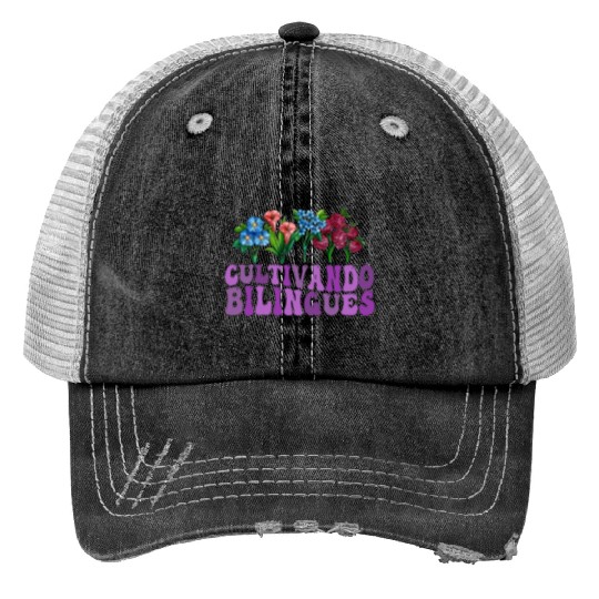 Cultivando Bilingües Spanish Teacher Print Trucker Hats
