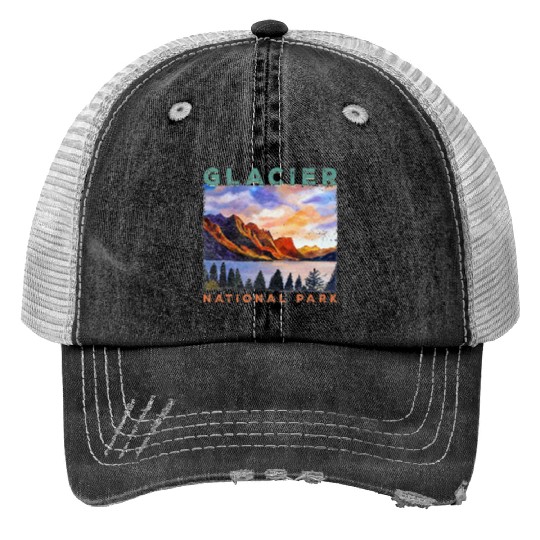 Glacier National Park US Montana parks Print Trucker Hats