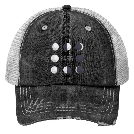 Cool Full Moon - Solar Eclipse, Moon Phases Total Print Trucker Hats