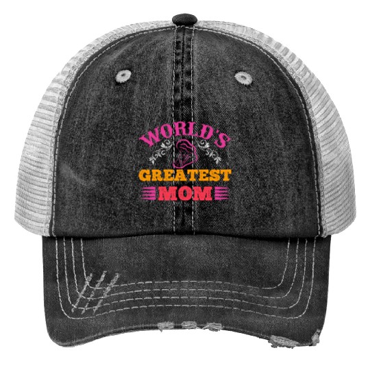 World's Greatest Mom Print Trucker Hats