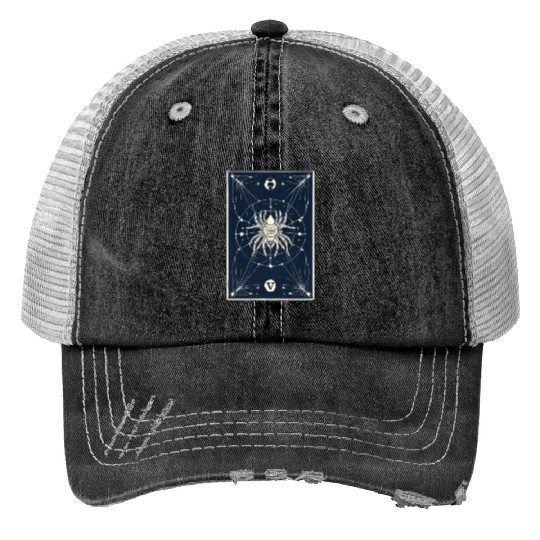 Spider Tarot Card Reader Astrology Occult Print Trucker Hats