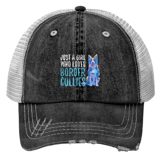 Unique Border Collie Love Art Expression Print Trucker Hats