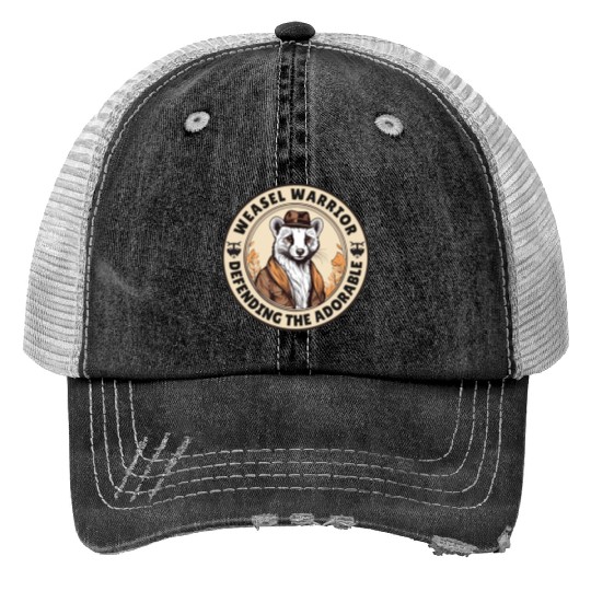 Weasel Warrior Print Trucker Hats