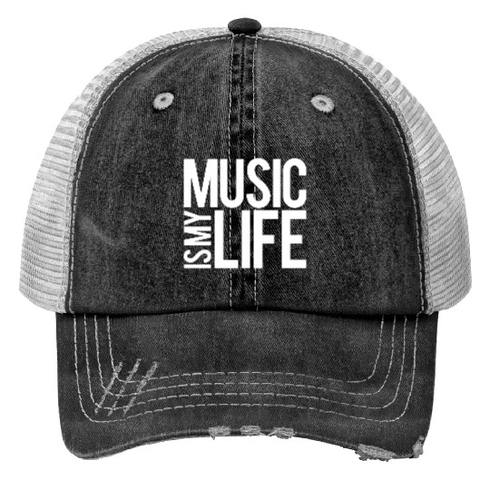 Music Is My Life Party Club Concert Sound Love Print Trucker Hats