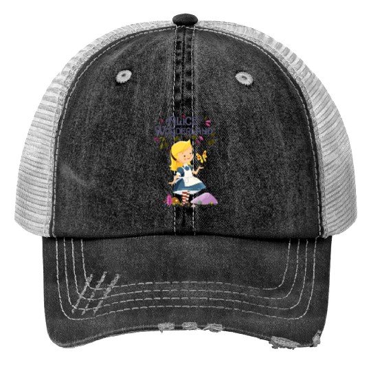 Alice in Wonderland Print Trucker Hats