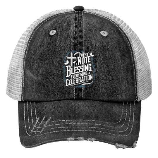 Prayer Songs Jesus Christ Religious Music Praise Print Trucker Hats