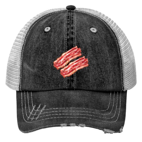 Illustrated Bacon Strips Print Trucker Hats