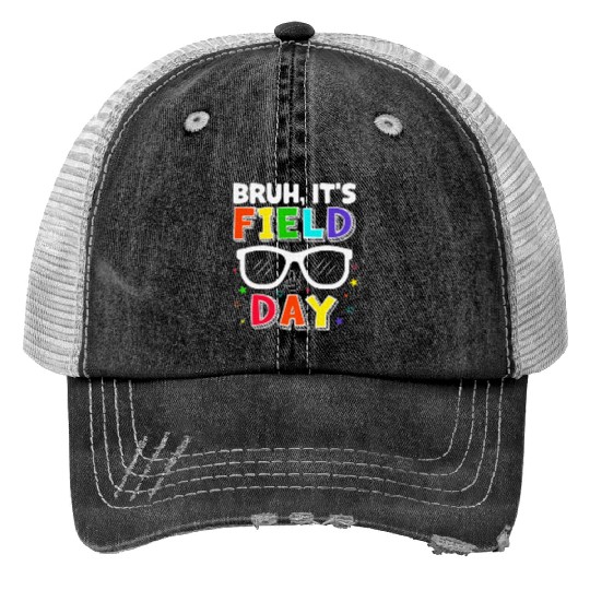 Bruh It's Field Day for Teacher Boys Print Trucker Hats