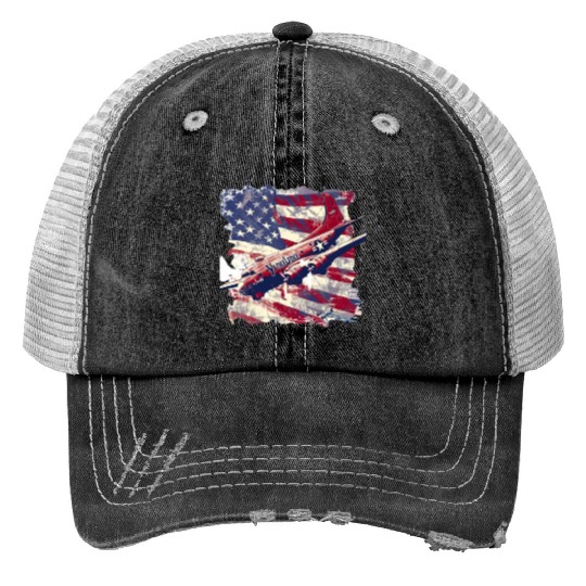 yankee, lady, world war 2 Print Trucker Hats