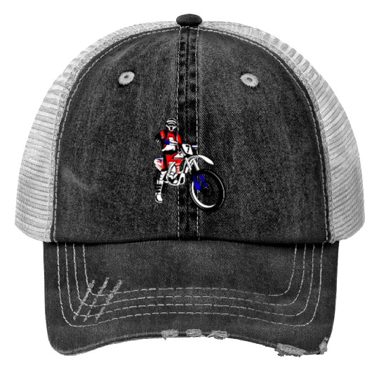 Dirt Bike Rider Motocross Enduro Dirt Biking Boys Print Trucker Hats