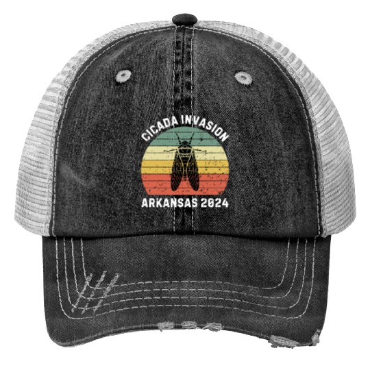 Cicadageddon Invasion Arkansas Tour Print Trucker Hats