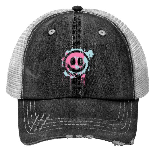 Graffiti Smiley Face - Urban Street Art Print Trucker Hats