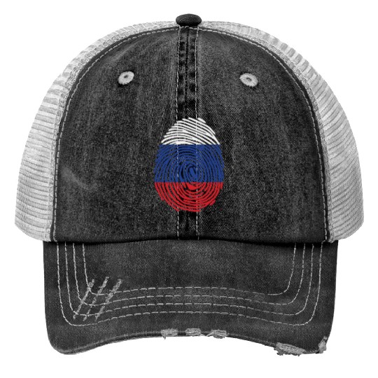 Russian fingerprint flag Print Trucker Hats