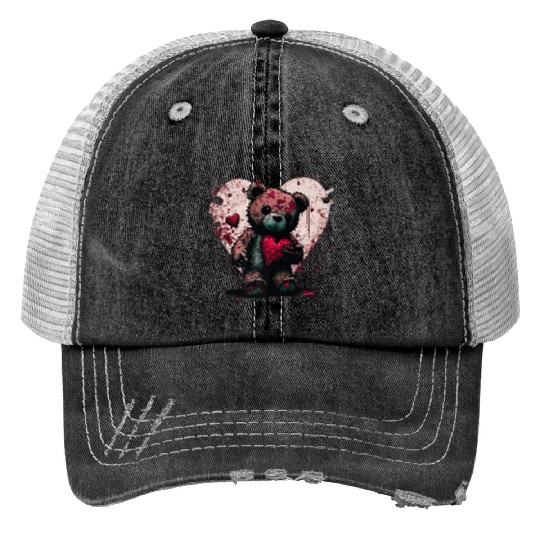 Bear Creepy Clothing Premium Print Trucker Hats