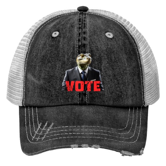 Vote Reptilian Presidential Election animal Print Trucker Hats