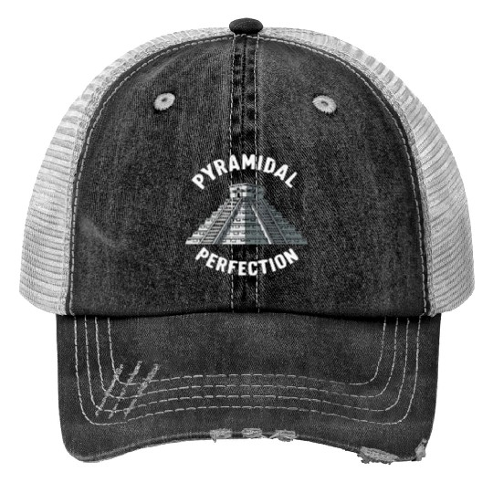 Aztec Pyramid Mayan Indigenous Mexican Aztec Print Trucker Hats