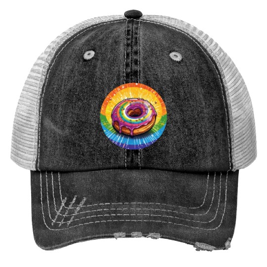 LGBTQ Donut Print Trucker Hats