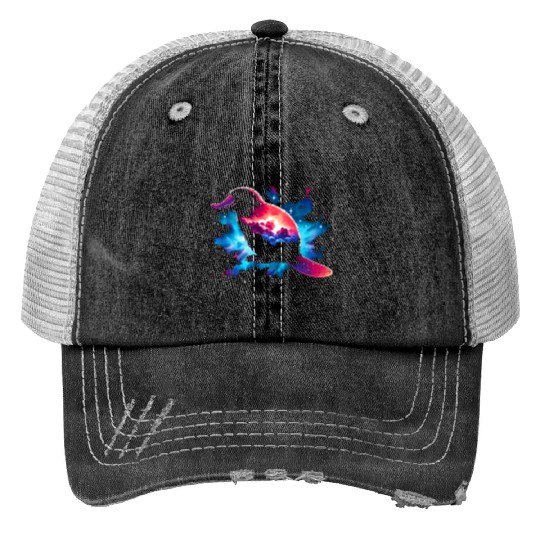 Cool Platypus Galaxy Space Art Print Trucker Hats